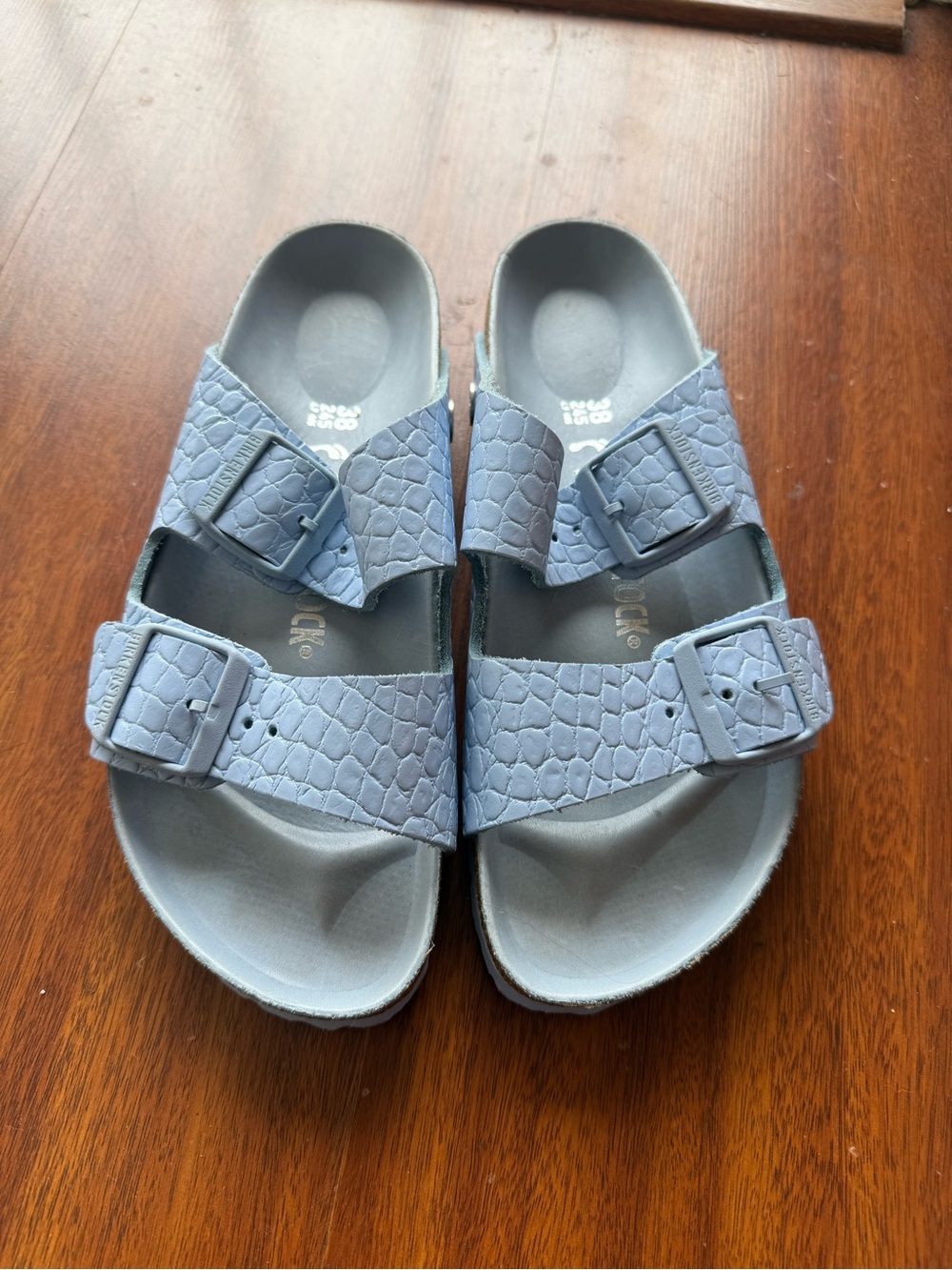 Birkenstock Arizona Rivet Logo Dusty Blue Sz 38